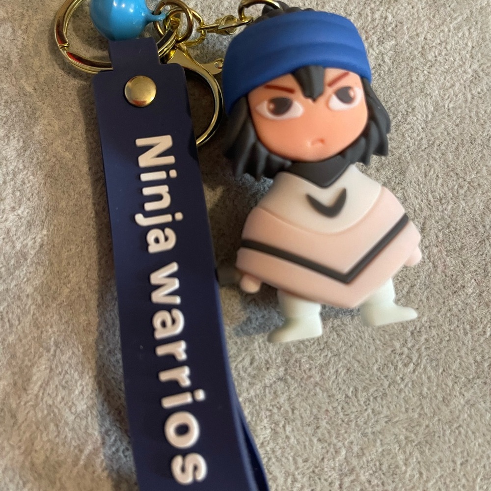 Kids Ninja Warrior Keychain with Blue Strap